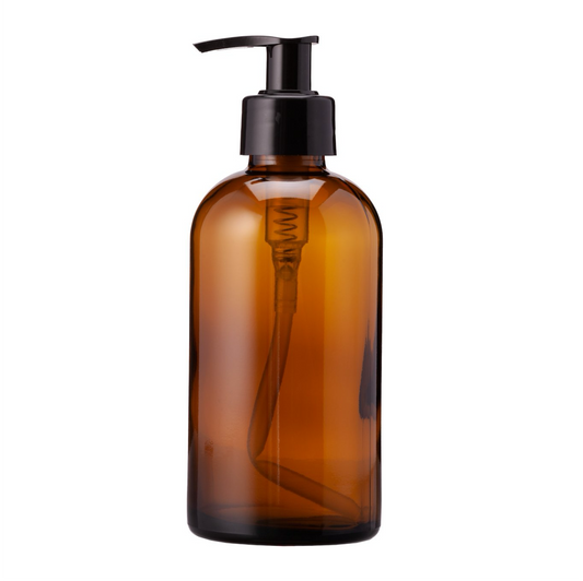 Glasflaske med pumpe